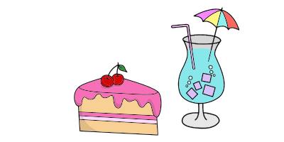 Luscious Cake & Drink! clipart