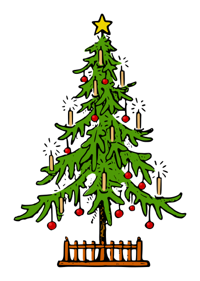 Lutz - Xmas tree flat-colored clipart