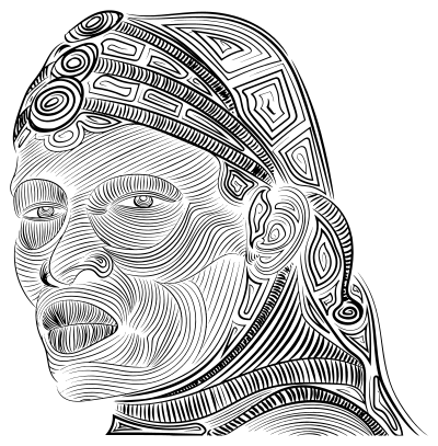 Maasai Man Line Art clipart