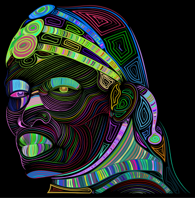 Maasai Man Line Art Prismatic clipart