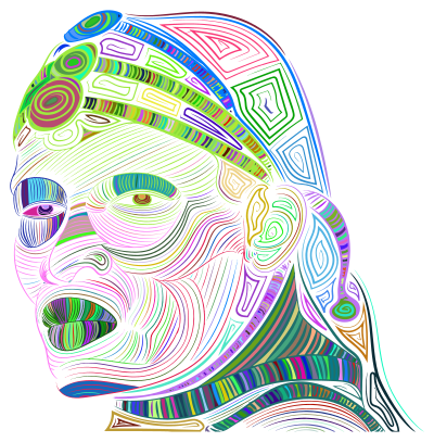 Maasai Man Line Art Prismatic No Background clipart