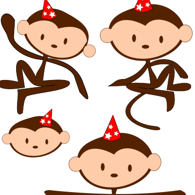 Macaquinhos de aniversario clipart