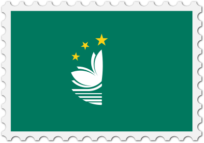 Macau flag stamp clipart