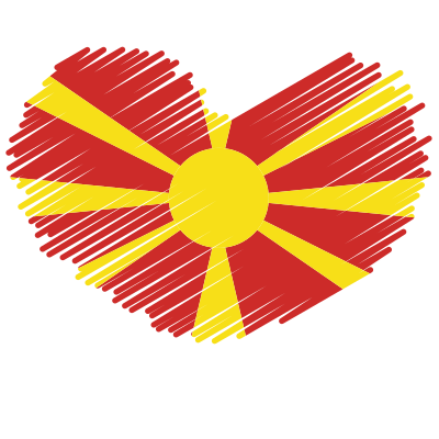 Macedonia flag heart symbol clipart