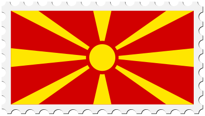 Macedonia flag stamp clipart