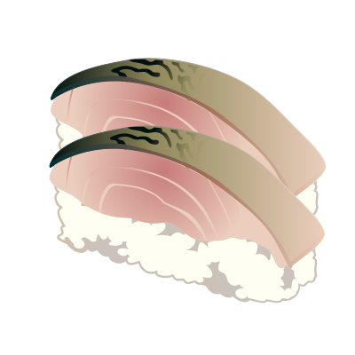 Mackerel sushi (nigiri) clipart