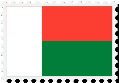 Madagascar flag stamp clipart