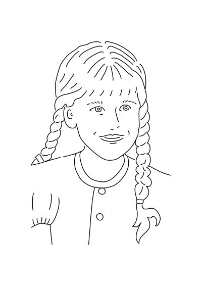 Mädchen mit Zöpfen clipart