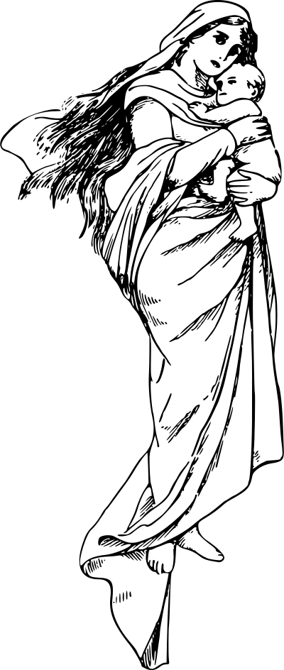 Madonna and child clipart