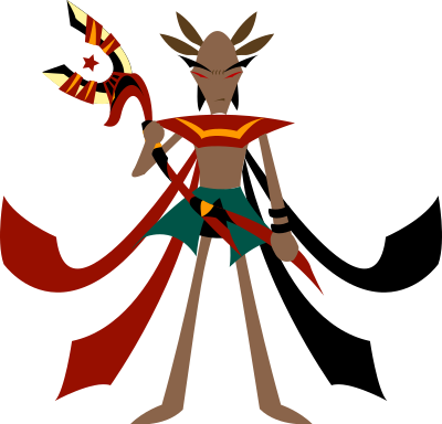 Mage with anubis staff clipart