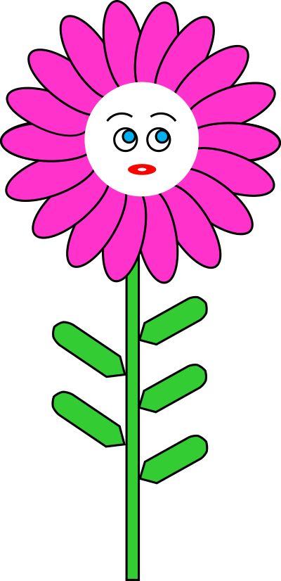 Magenta Flower with Face clipart
