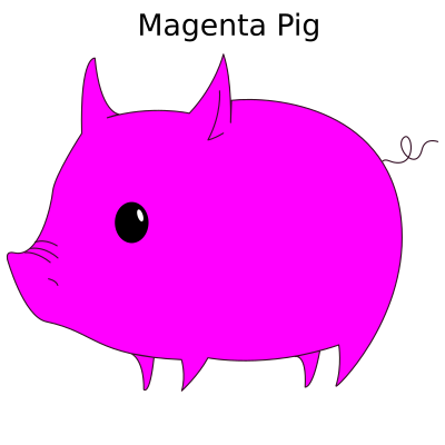 Magenta Pig clipart