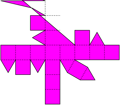 Magenta Rhombicuboctahedron Net clipart