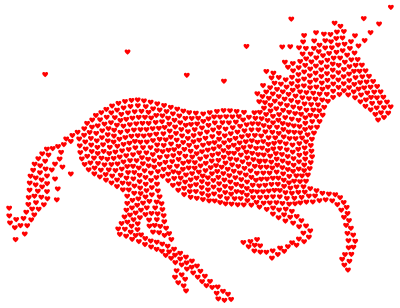 Magical Unicorn Hearts clipart
