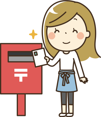 Mailing a Japanese Postcard clipart