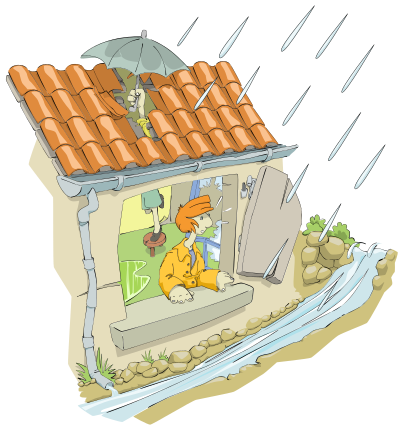Maison fuite - leaky house clipart