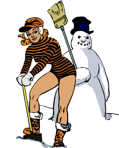 Making a snowman clipart