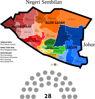 Malacca new electoral map - 2018 clipart