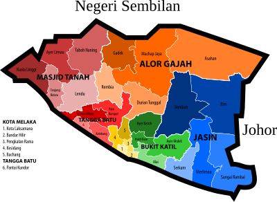Malacca new electoral map clipart