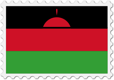 Malawi flag stamp clipart