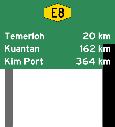 Malaysia Expressway Distance Sign clipart