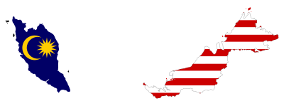 Malaysia Map Flag With Stroke clipart