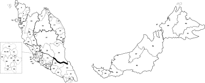 Malaysia Postcode Map (outline) clipart