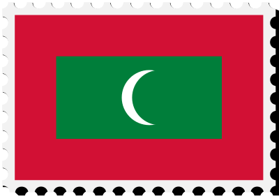 Maldives flag stamp clipart