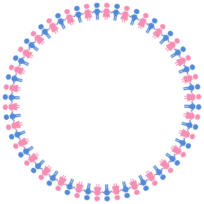 Male And Female Symbols Holding Hands Circle clipart