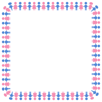 Male And Female Symbols Holding Hands Square clipart