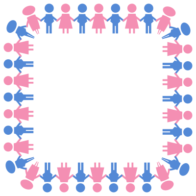 Male And Female Symbols Holding Hands Square Large clipart