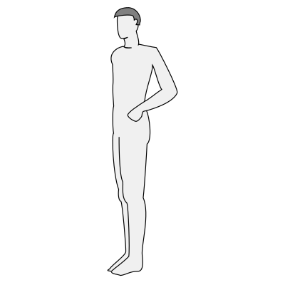 Male body silhouette - side clipart