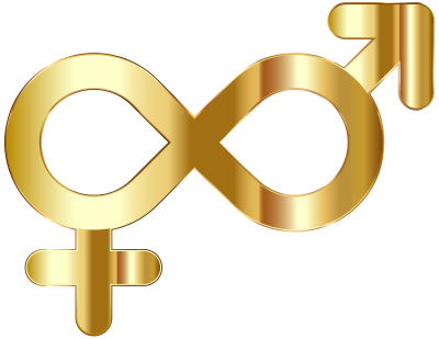 Male Female Connected Gold clipart