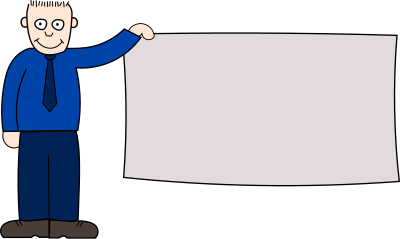 Male holding sign clipart