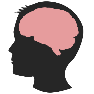 Male Human Profile Head Sideview with Brain clipart