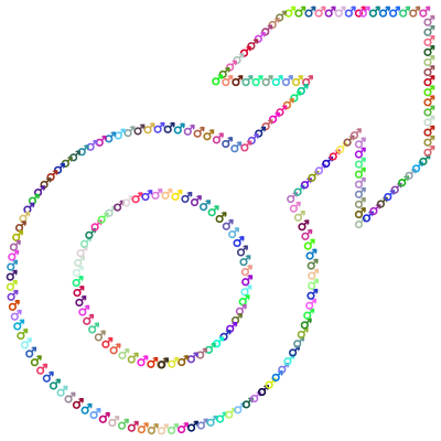 Male Symbol Fractal Outline clipart