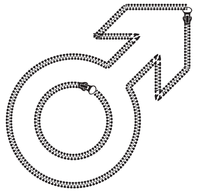 Male Symbol Zipper clipart