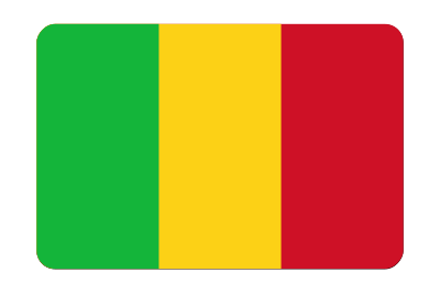 Mali flag (bevelled) clipart