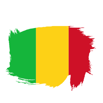 Mali flag brush stroke clipart