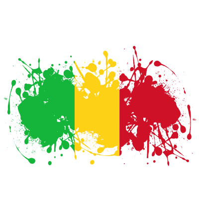 Mali flag paint splatter clipart