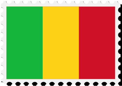 Mali flag stamp clipart