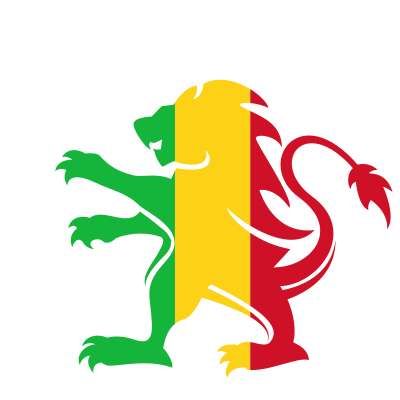 Mali Republic flag heraldic lion clipart