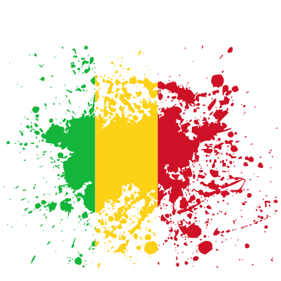 Mali Republic flag paint splatter clipart