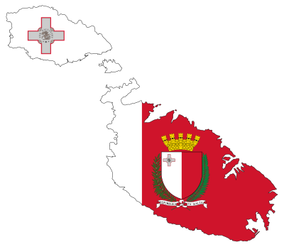 Malta Map Flag With Coat Of Arms clipart