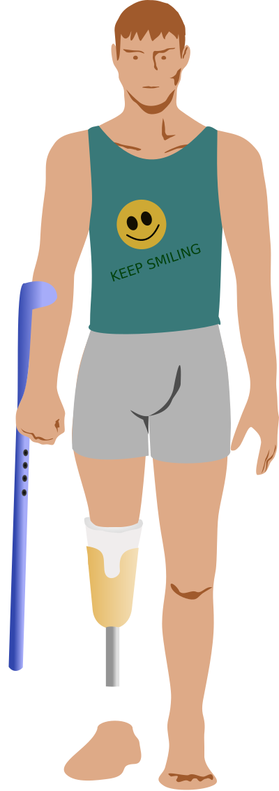 Man after amputation clipart