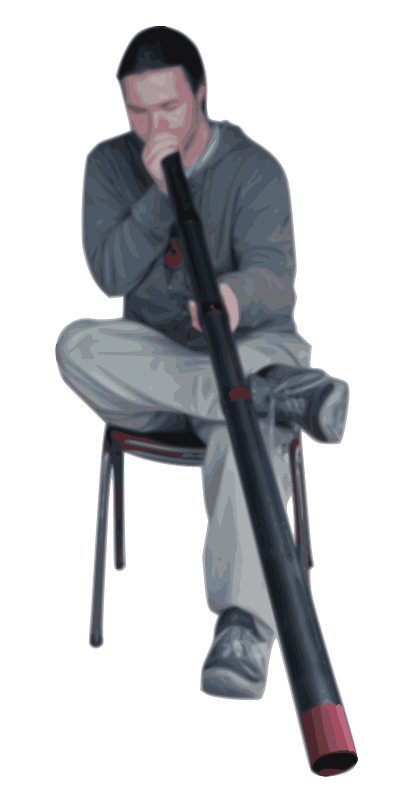 Man and a Didgeridoo clipart