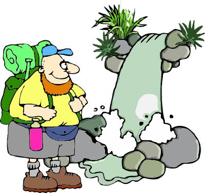 Man and a water fall clipart