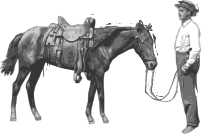 Man and his Horse clipart
