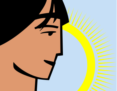 Man and sun clipart