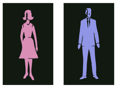 Man and Woman Bathroom Sign - Fix Remix clipart